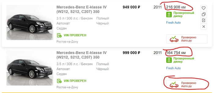 Briefly about checking auto.ru - My, Mercedes, W212, Deception