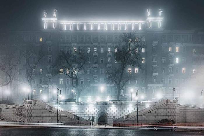 Владивосток мистический. - Владивосток, Туман, Городские пейзажи, Уличная фотография