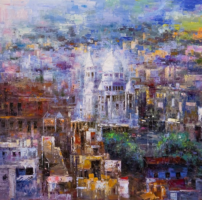 Basilica of the Sacre Coeur. Soul of Paris. Christina Vivers, oil on canvas - My, France, Oil painting, Paris, SacrГ©-Coeur, Painting, Architecture, Basilica