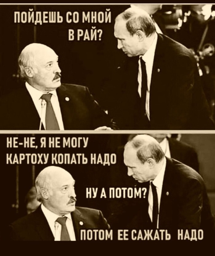 Not only everyone will go to heaven. - Humor, Politics, Alexander Lukashenko, Picture with text, Vladimir Putin