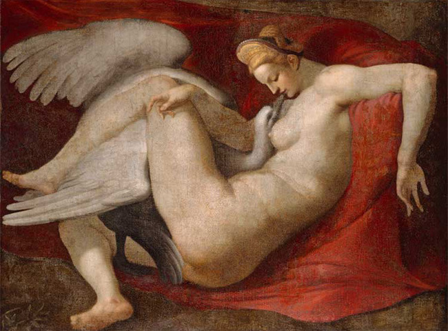 Leda and the Swan - Leda and the Swan, Pompeii, Fresco, Archeology, Mythology, Zeus, Italy, Longpost, Zeus (god)