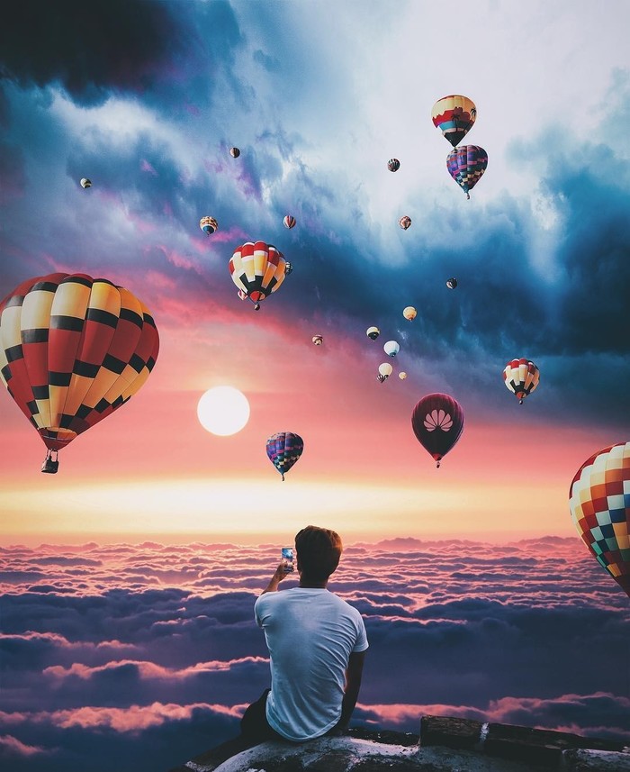 Aesthetics - Aesthetics, beauty, Sky, Clouds, Air balloons, Sunset