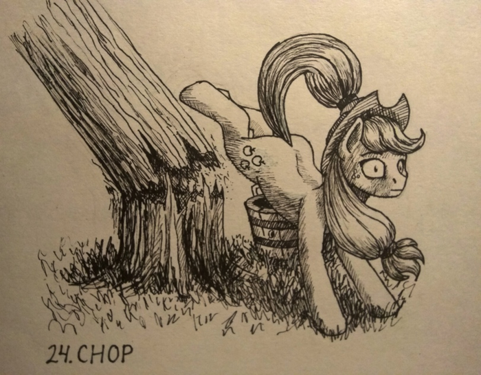  My Little Pony, Applejack, Inktober, Sa1ntmax