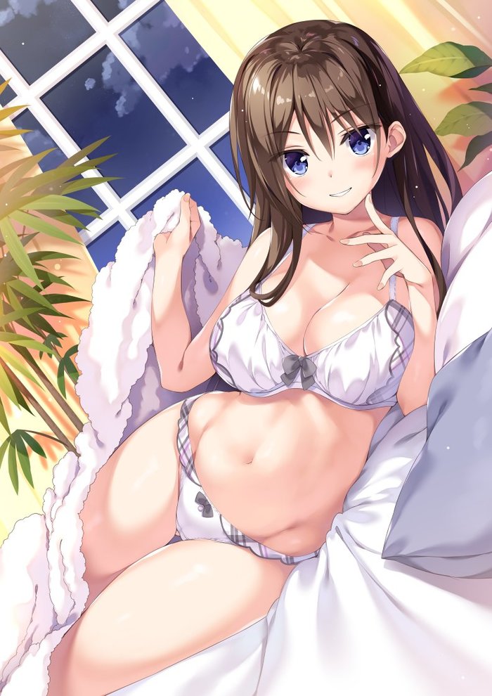 Anime Art - NSFW, Anime art, Underwear, Anime original, , Teacher, Longpost, Pantsu, Bra