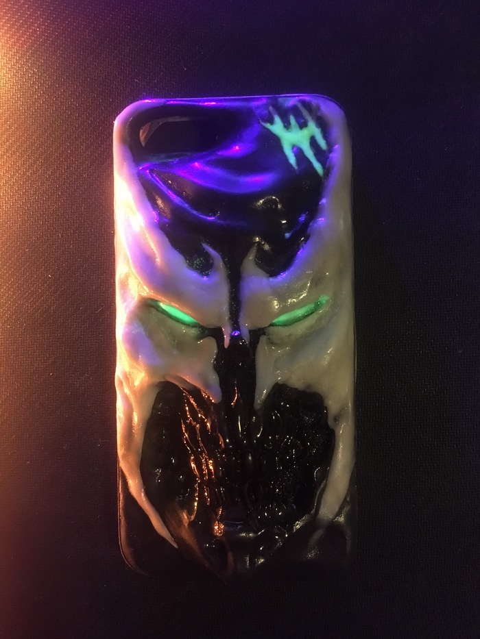 Spawn on iPhone 7 - My, Spawn, Case for phone, Pouchpolymer glycol, Polymer clay, Video, Longpost