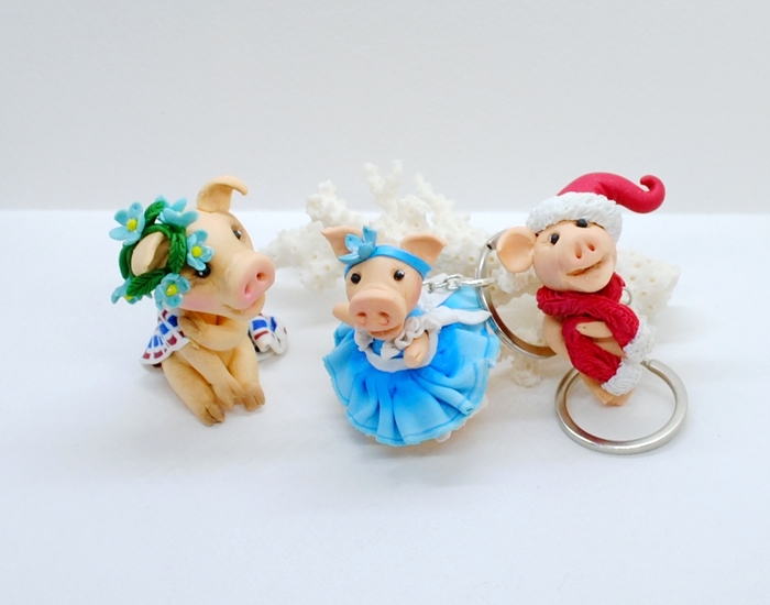 My pigs, characteristic. - My, New Year, Piggy, Polymer clay