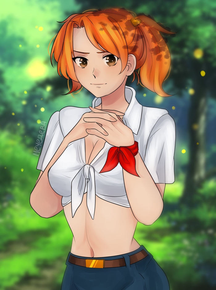 Why did we come to the forest? - Endless summer, Visual novel, Art, Alisa Dvachevskaya, 