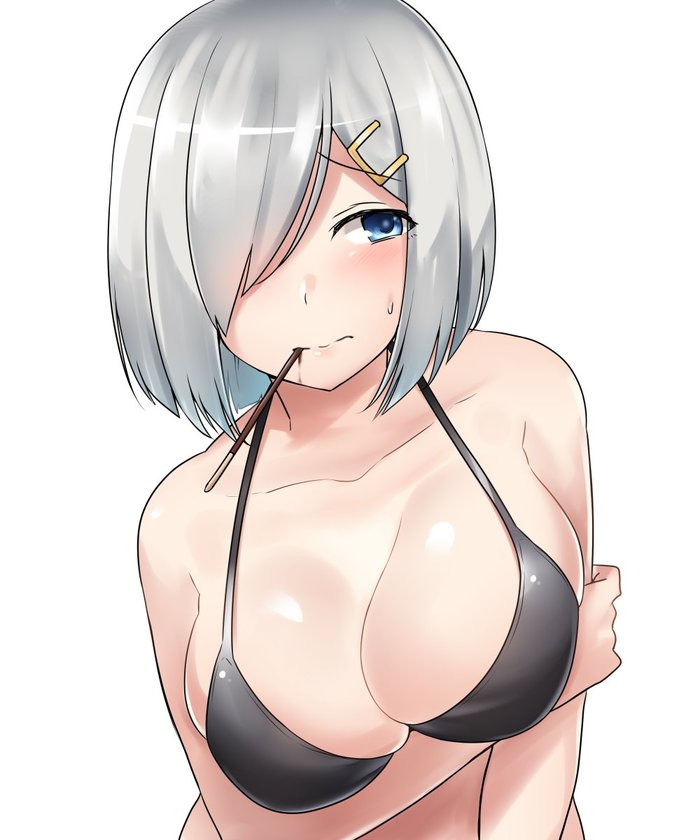 Hamakaze (художник: Kiridoya1) - NSFW, Kantai Collection, Аниме, Anime Art, Hamakaze, Купальник, Pocky