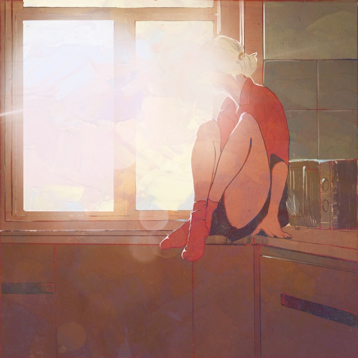 Glow - My, Art, Illustrations, Drawing, Digital drawing, Girls, Window, Light, Interior