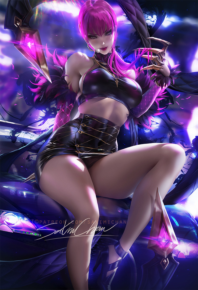 K/DA Evelynn Art - Арт, Sakimichan, League of Legends, KDA, Evelynn, Длиннопост