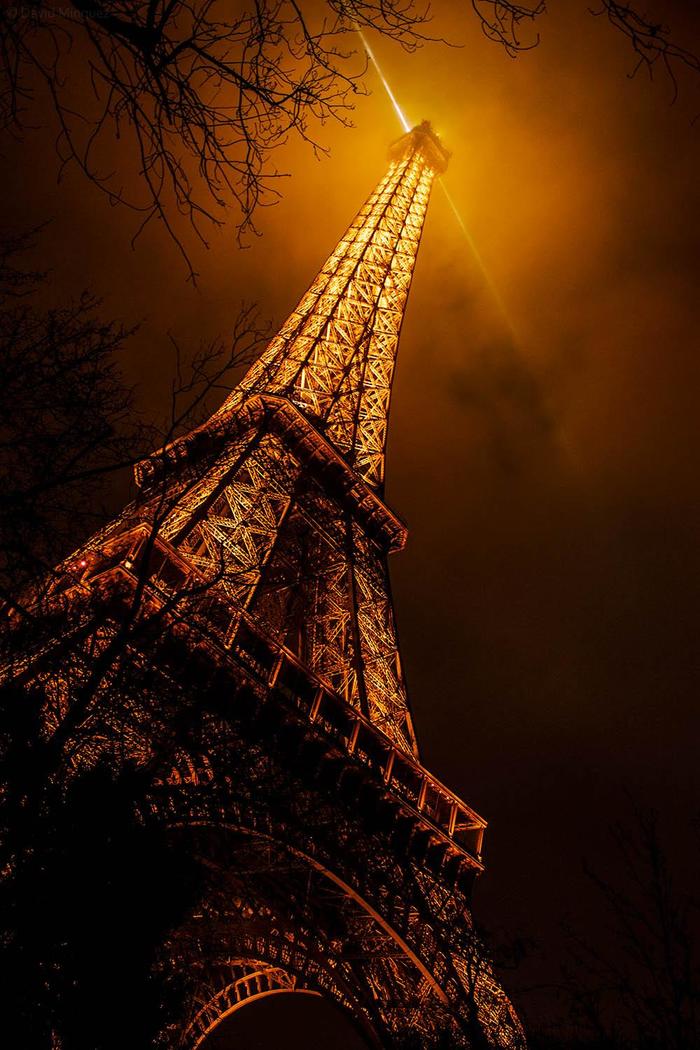 tower of evil - Eiffel Tower, Paris, The photo, Night, Fog