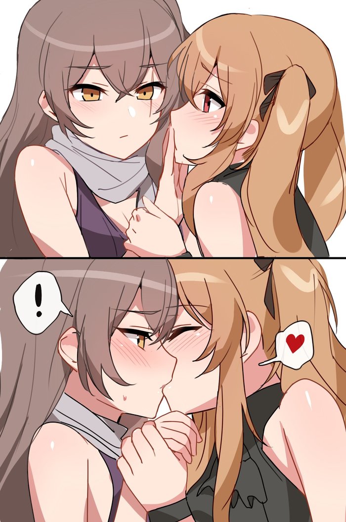 Kiss - Anime Art, Girls Frontline, Ump45, Ump9