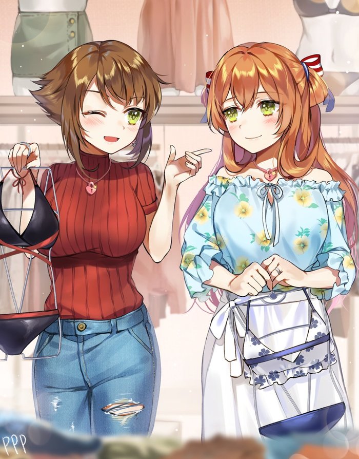 Mutsu & Springfield Anime Art, Kantai Collection, Mutsu, Girls Frontline, Springfield