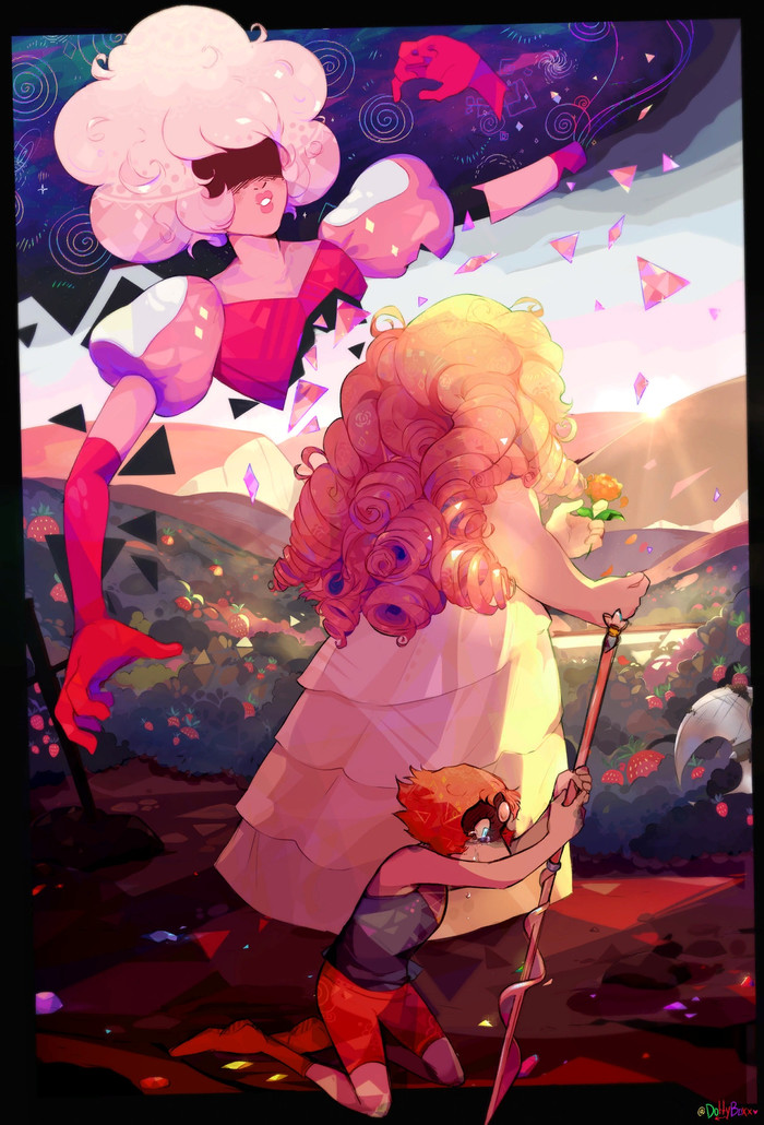 Insurrection - Steven universe, Cartoons, Art, Pearl, Rose Quartz, Pink Diamond