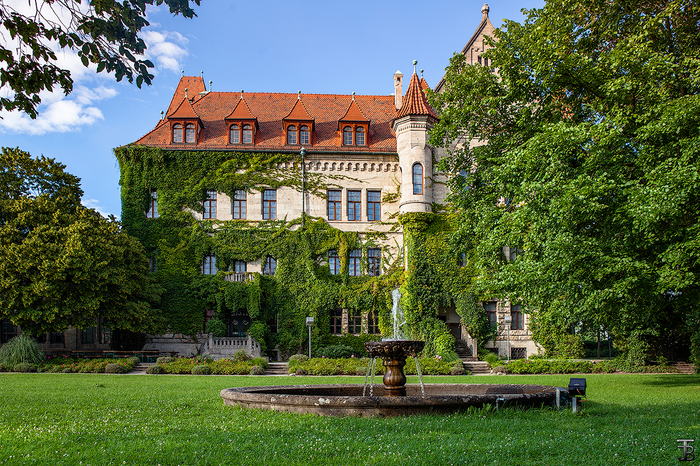 In the courtyard of the castle Faber Castell - My, Faber Castell, Locks, Courtyard, Summer, The photo, Fountain