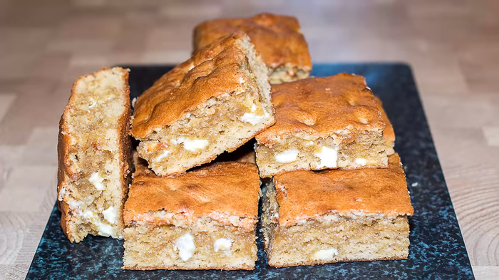 Simple cake Blondie - a quick and tasty cake for tea - My, Dessert, For tea, Chocolate muffin, Recipe, Video recipe, Cooking, Food, Irinacooking, Video, Longpost