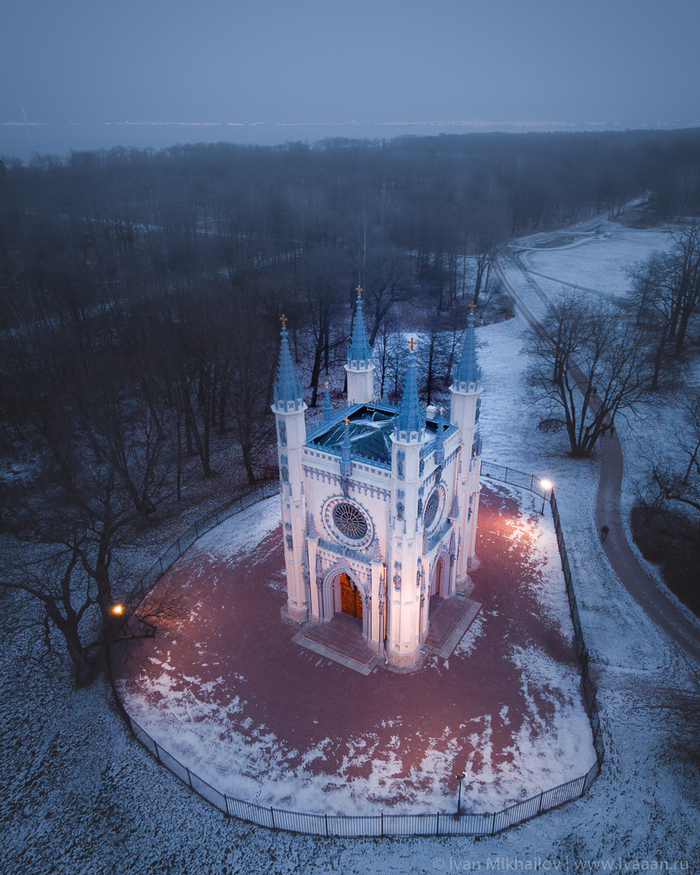 First day of winter - My, Aerial photography, Peterhof, Alexandria Park, DJI Mavic Air