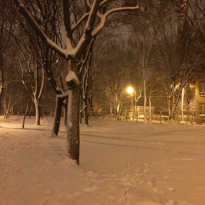 Night city - Odessa, My, Longpost, Snow, Winter