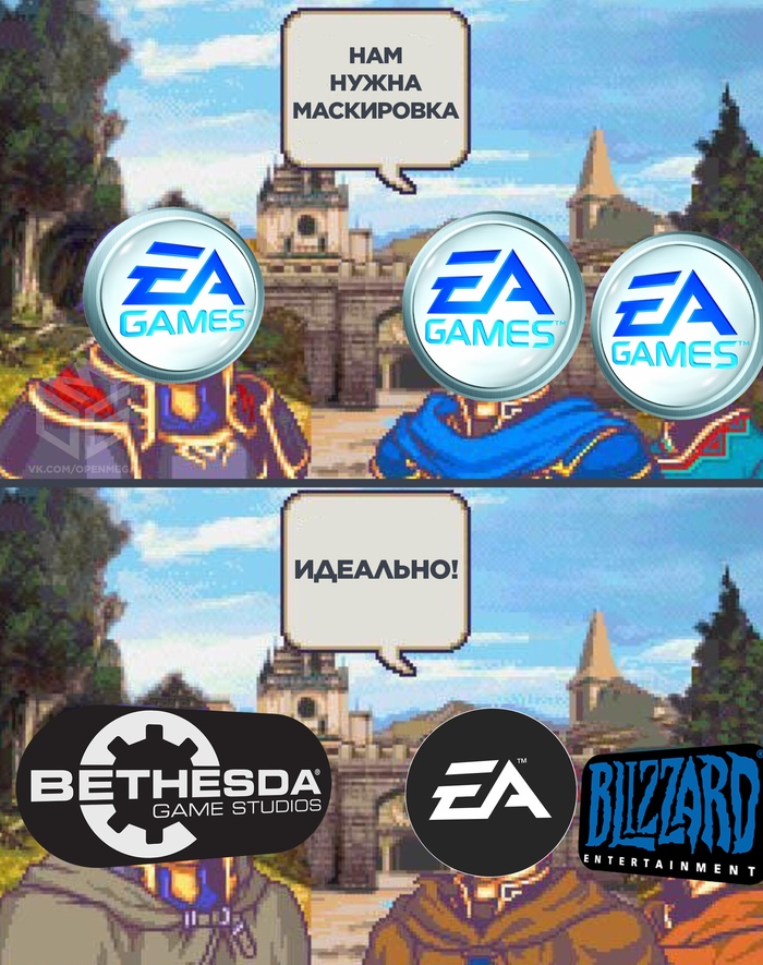 The latest events in the gaming industry in one picture - My, Games, Game humor, Blizzard, EA Games, Bethesda