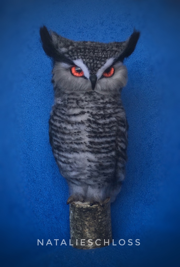 Owl or owl? - My, Needlework without process, Dry felting, Owl, Owl, Longpost