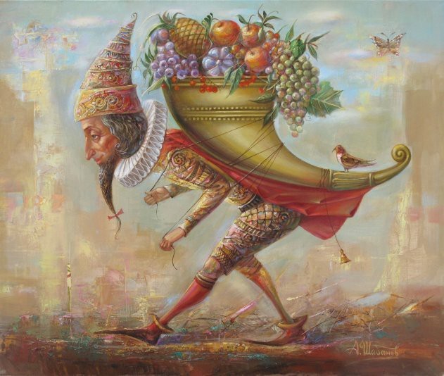 Cornucopia - My, Art, Painting, Shabanov, Cornucopia, Фрукты, Oil painting, Painting, Butter