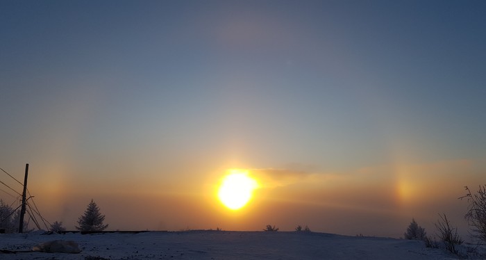 Beauty post - My, Halo, dawn, Yakutia, Solar energy, The photo
