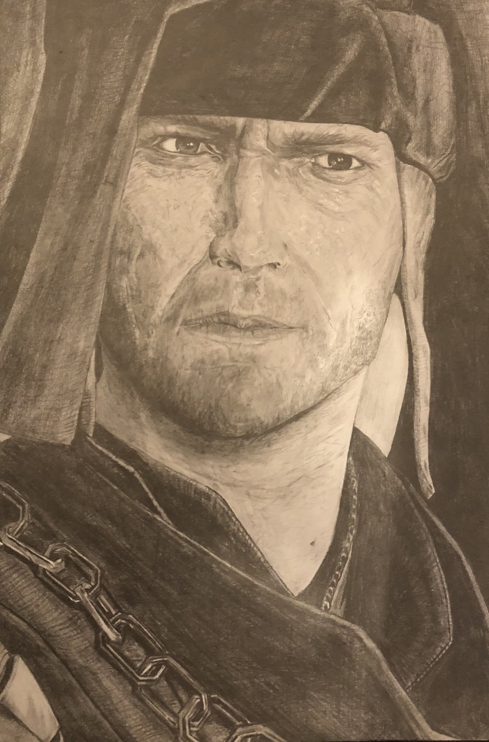 Vernon Roche - My, Vernon Roche, Witcher 2, Drawing, Art, , Portrait, Witcher, The Witcher 2: Assassins Of Kings