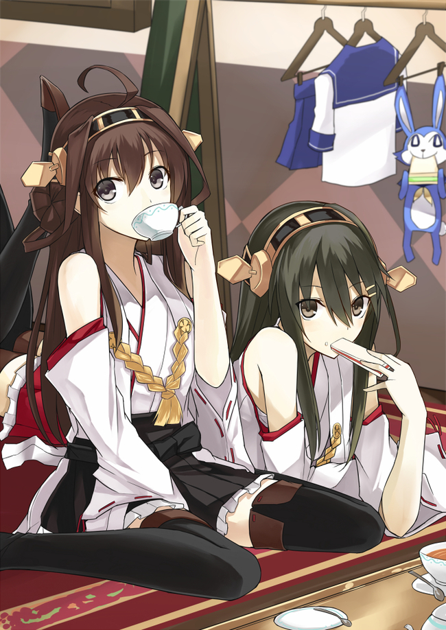 Kongou and Haruna - Kantai collection, Anime, Anime art, Kongou, Haruna