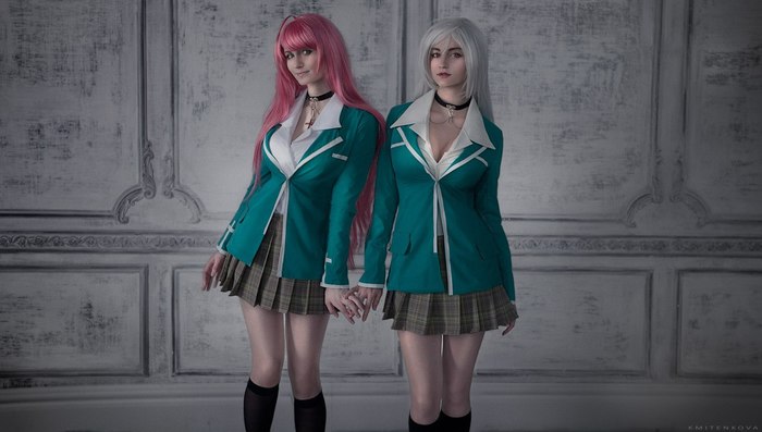 Rosario to Vampire Cosplay. By Claire Sea & Ponechka. - Моё, Косплей, Rosario + Vampire, Moka Akashiya, Аниме, Фотография, Длиннопост