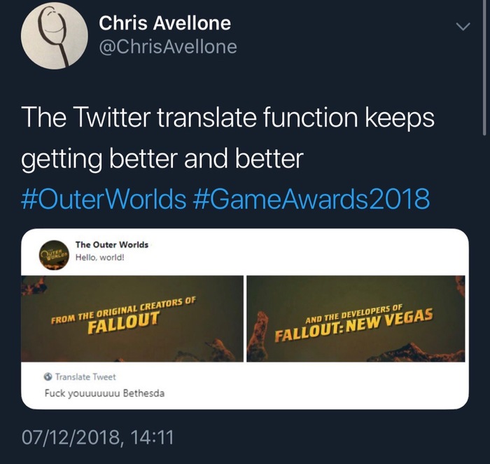 Chris Avellone trolls Bethesda - The outer worlds, Games, Chris Avellone, Twitter, Humor, Bethesda, Computer games