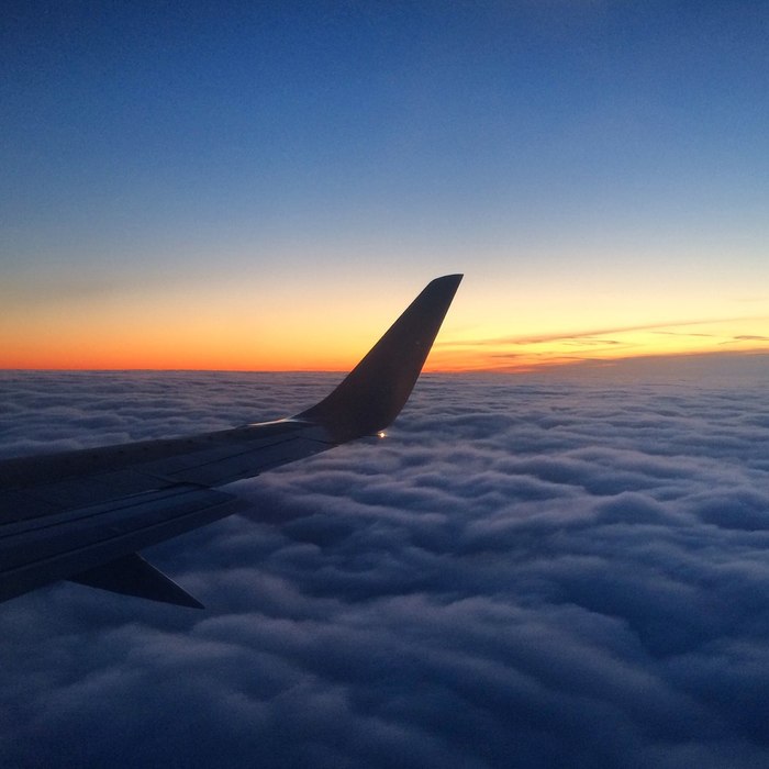 dawn - My, Airplane, dawn, Flight, Utair, Clouds, Moscow, Rostov-on-Don