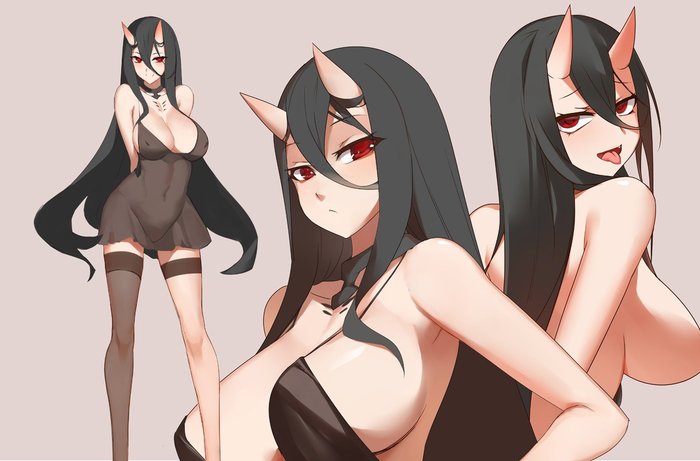 Battleship hime - NSFW, Kantai collection, Battleship hime, Abyssal, Boobs, Etty, Anime art, Anime, Art