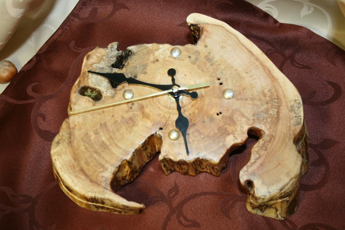Decorative clock made of wood. - My, Wood products, Clock, With your own hands, Handmade, Decor, Needlemen, Needlework without process