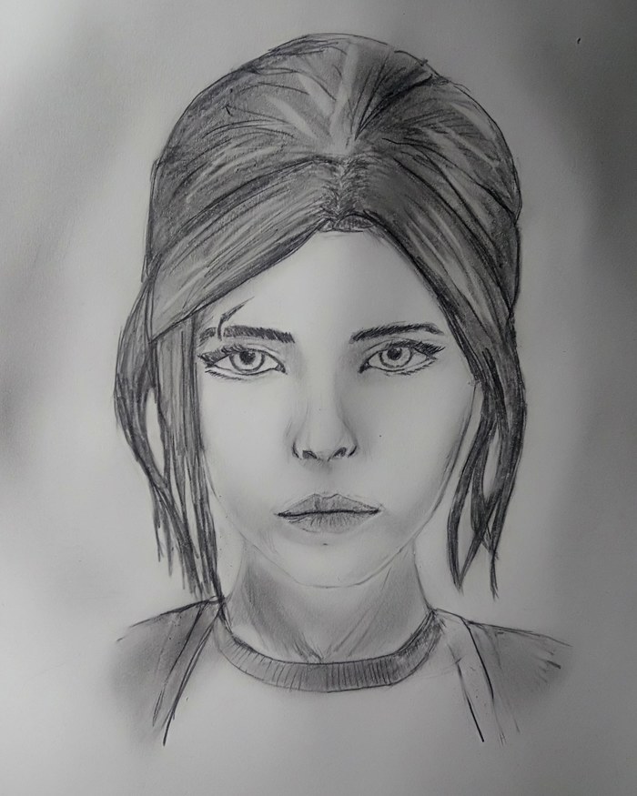 I drew Ellie here, criticize plz - My, Sketch, Art, Pencilart, The last of us, Ellie