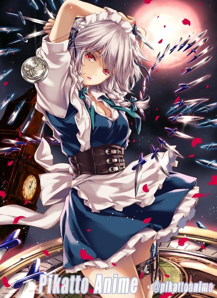 Izayoi Sakuya - Аниме, Anime Art, Touhou, Izayoi Sakuya, Moneti daifuku