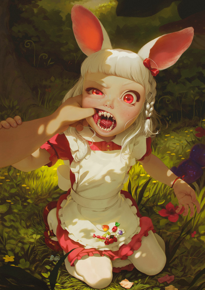 Bunny teeth - Art, Bunnysuit, , Loli