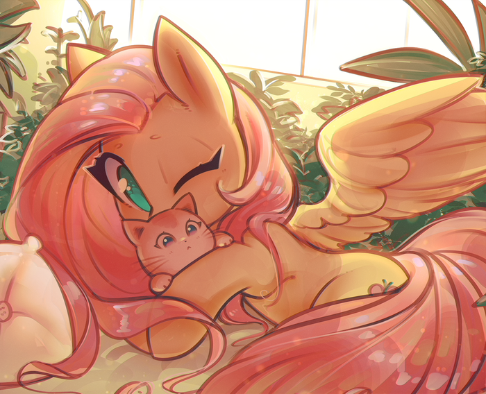 Just Like Heaven My Little Pony, Ponyart, Fluttershy, Mirroredsea