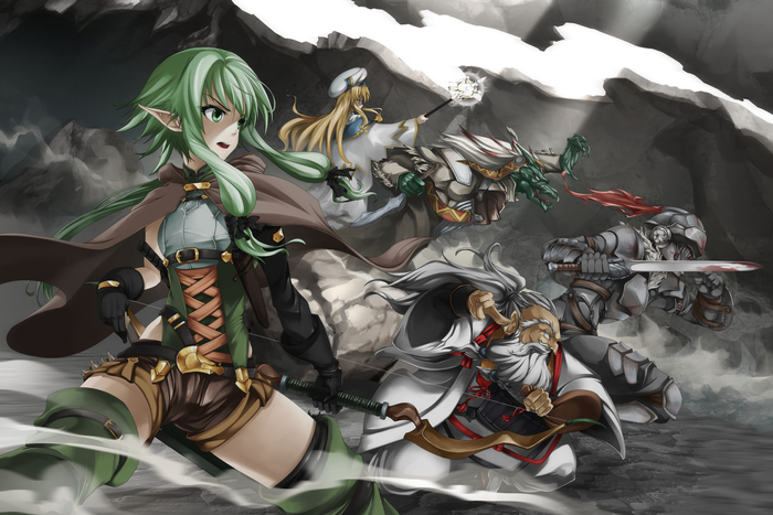 Goblin Slayer Art - Anime, Anime art, Goblin slayer, High elf archer, Dwarf Shaman, Lizard Priest, Priestess