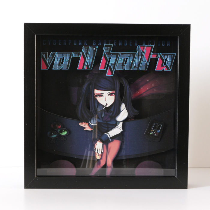 Diorama based on the game VA-11 HALL-A - My, Diorama, Games, Art, With your own hands, VA-11 Hall-A, Longpost