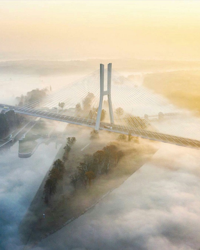 Bridge in Wroclaw, Poland - Fog, Wroclaw, Poland, The photo, beauty, Nature, beauty of nature, Bridge