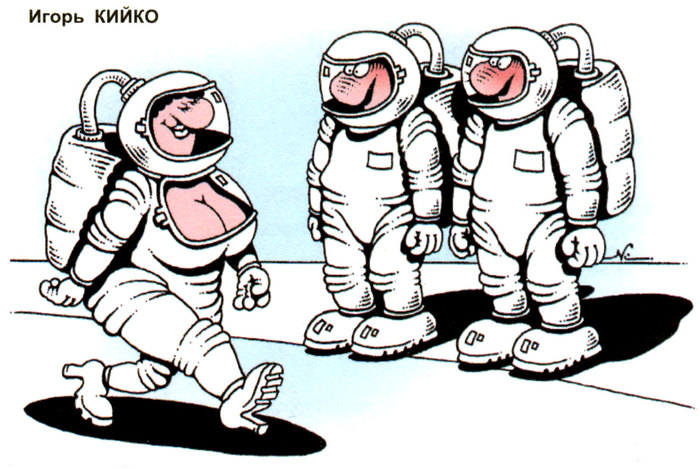 New in space suit building - Caricature, Humor, Igor Kiyko, Spacesuit, Simply space