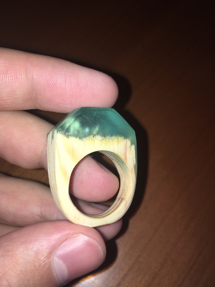 First epoxy ring - My, Handmade, Epoxy resin, Homemade, Decoration, Ring, Longpost