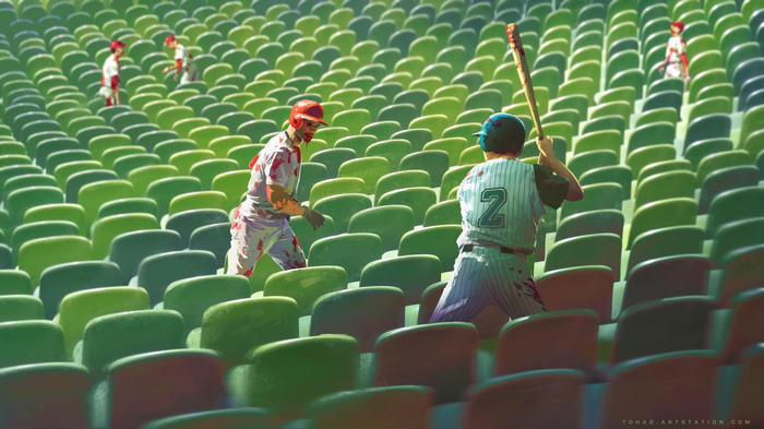 Dead Stadium - Арт, Зомби, Tohad, Бейсбол