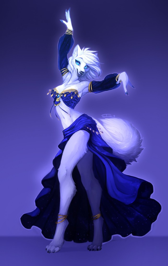 belly dance - Fortuna, Furry, Art, Dancing, Wolf