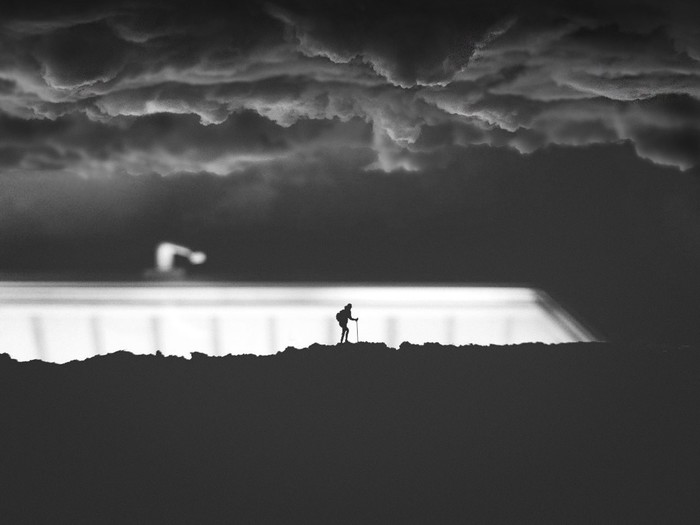 Think of a name yourself. - My, Photoshop, Black and white photo, Clouds, Window, Fantasy