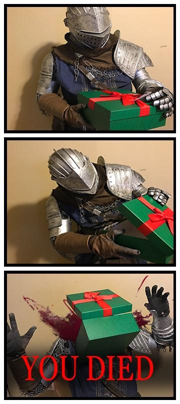 Christmas and Dark Souls: what it would look like in real life - Dark souls, Reddit, Evil storyteller, Picture with text, Presents, Christmas