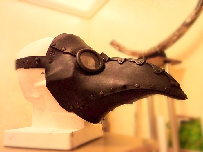 I can do that too! The truth is crooked - My, Plague Doctor Mask, , Plague Doctor, Gothic, Mask, Rukozhop, Leather, Leather products, Longpost