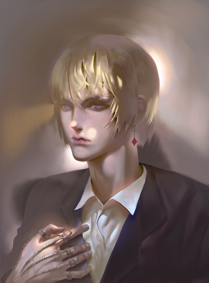 Kurapika from HUNTERxHUNTER - My, Art, Drawing, Portrait, Anime, Digital drawing