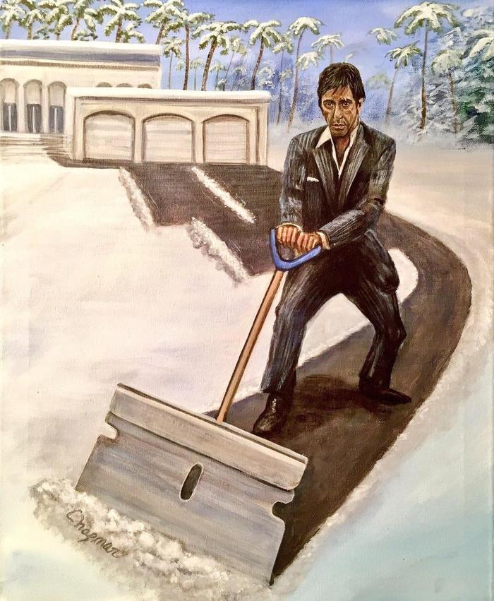 Let it snow - Face with a scar, Art, , Al Pacino, Scarface (film)