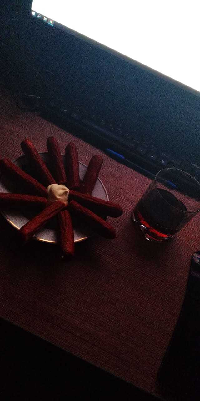 Cognac and sausages. - Evening, Relaxation, My, Entertainment